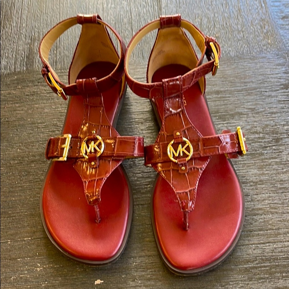 Maroon colored Sandler Michael Kors